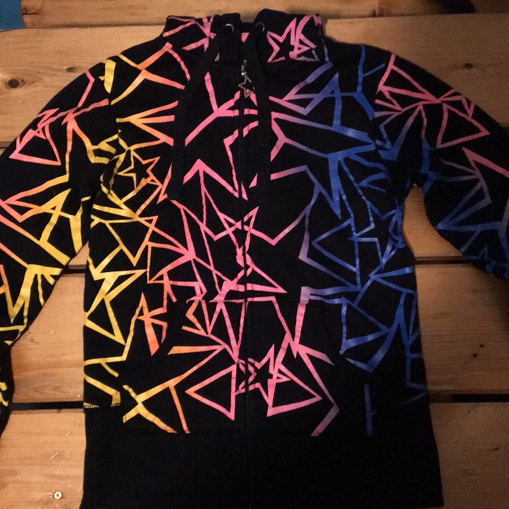 Colourful zip up sweater